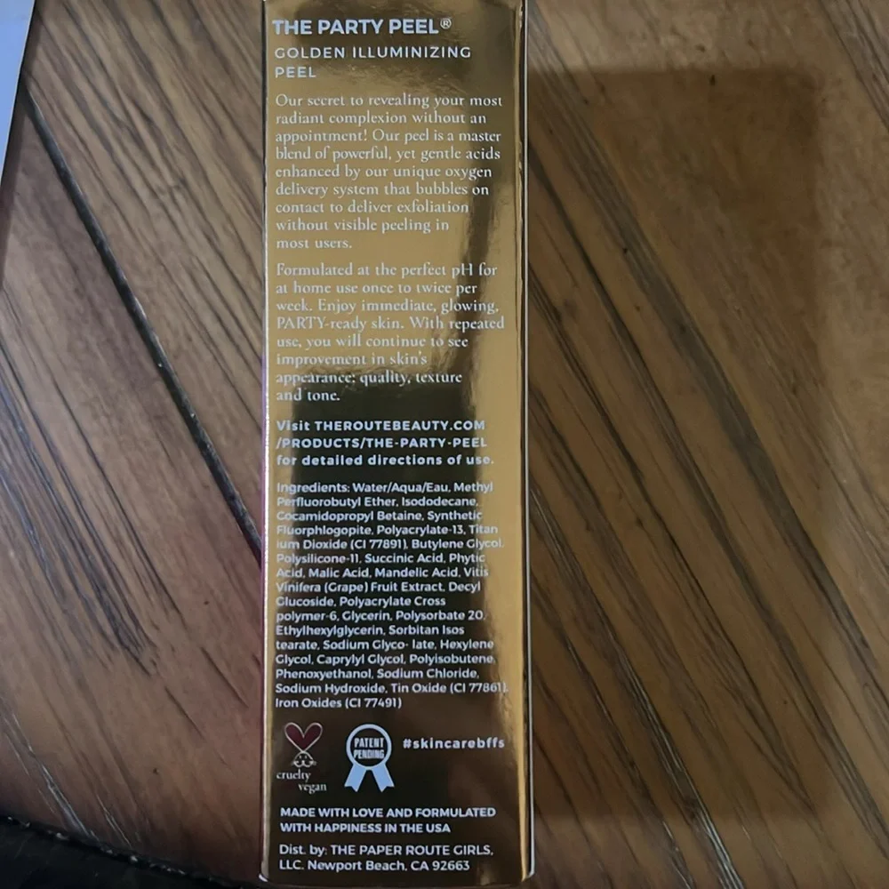 NWT- golden illuminating peel for face. Party peel- at home chemical peel